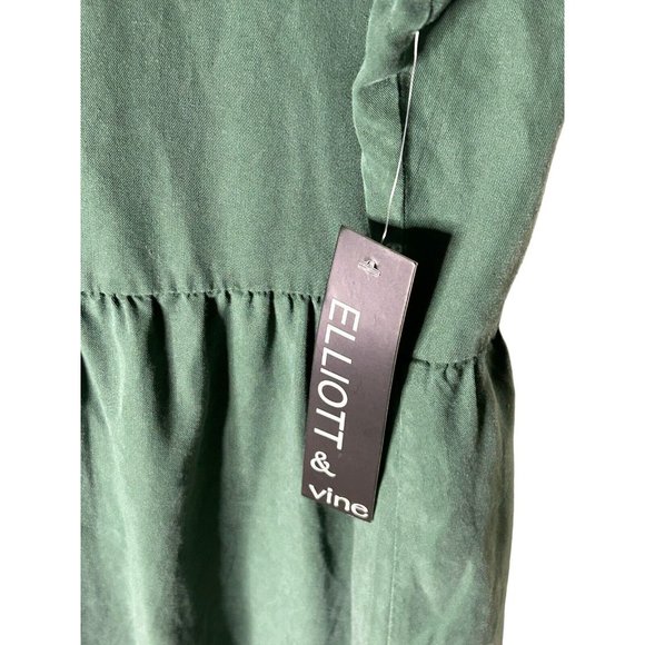Elliott & Vine Green Tiered dress with 3/4 sleeves Size 1X NEW W/TAGS - Picture 4 of 5